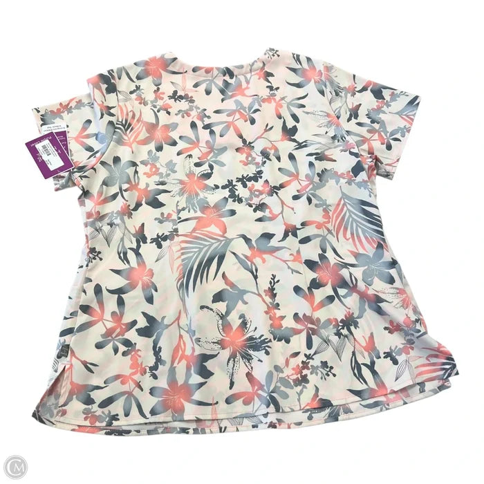 Top Short Sleeve By Clothes Mentor In Grey & Pink, Size: Xl