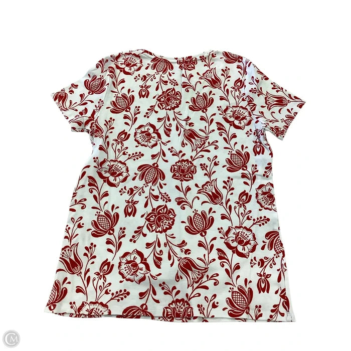 Top Short Sleeve By Croft And Barrow In Red & White, Size: S