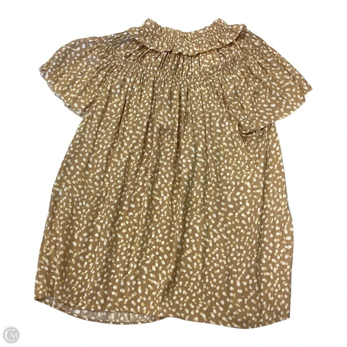 Top Short Sleeve By Cupcakes And Cashmere In Tan, Size: Xs