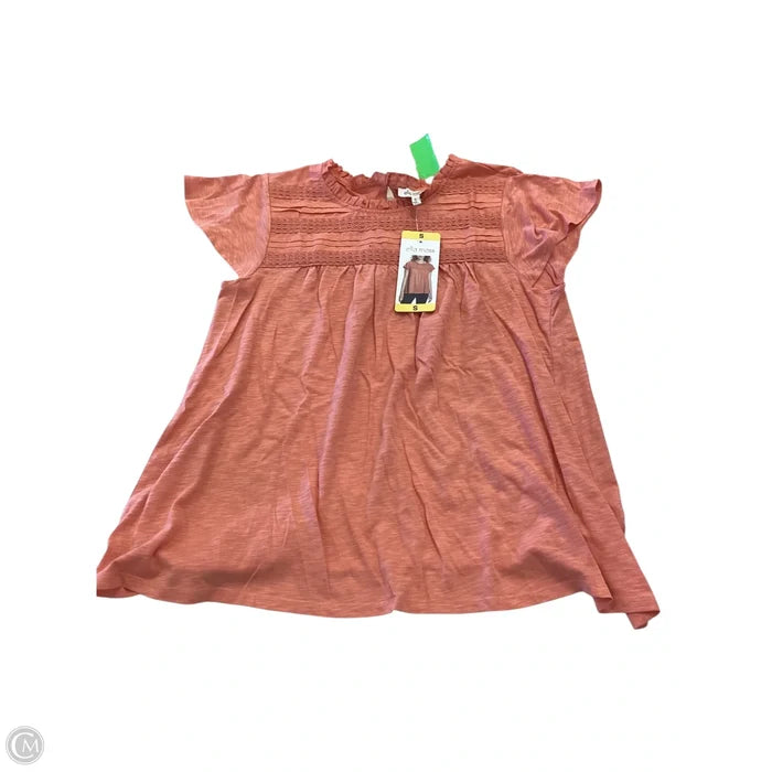 Top Short Sleeve By Ella Moss In Orange, Size: S
