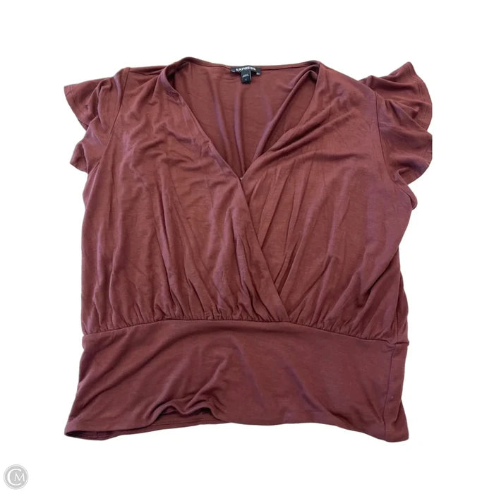 Top Short Sleeve By Express In Purple, Size: L