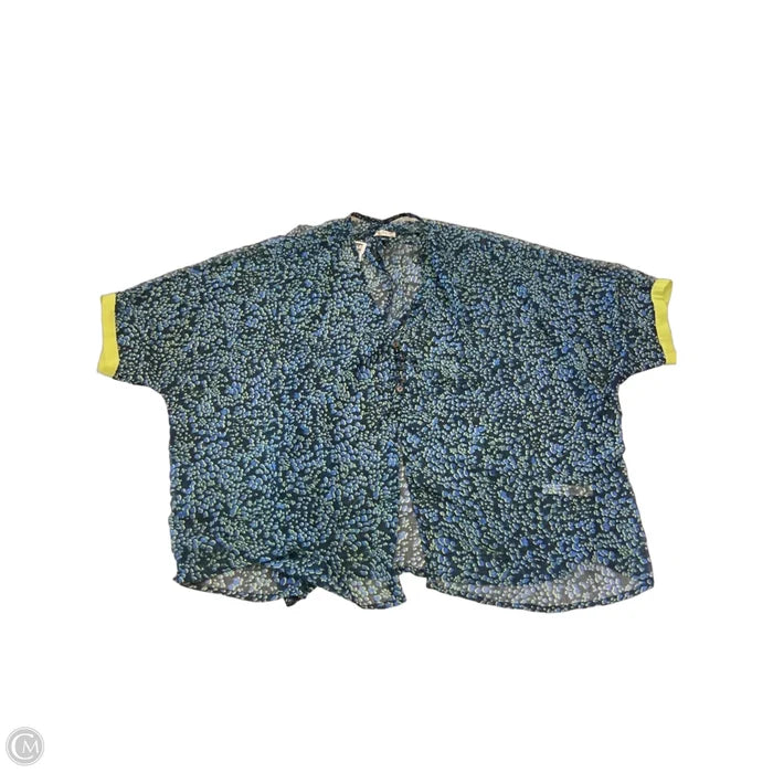 Top short Sleeve By Free People In Blue & Green, Size: Xs