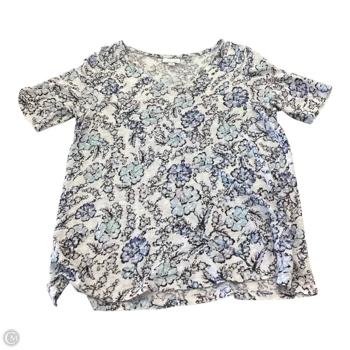 Top Short Sleeve By J. Jill In Floral Print, Size: M