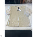 Top Short Sleeve By Lea & Viola In Tan, Size: L