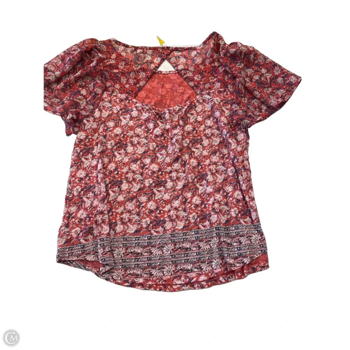 Top Short Sleeve By Lucky Brand In Red, Size: 2x