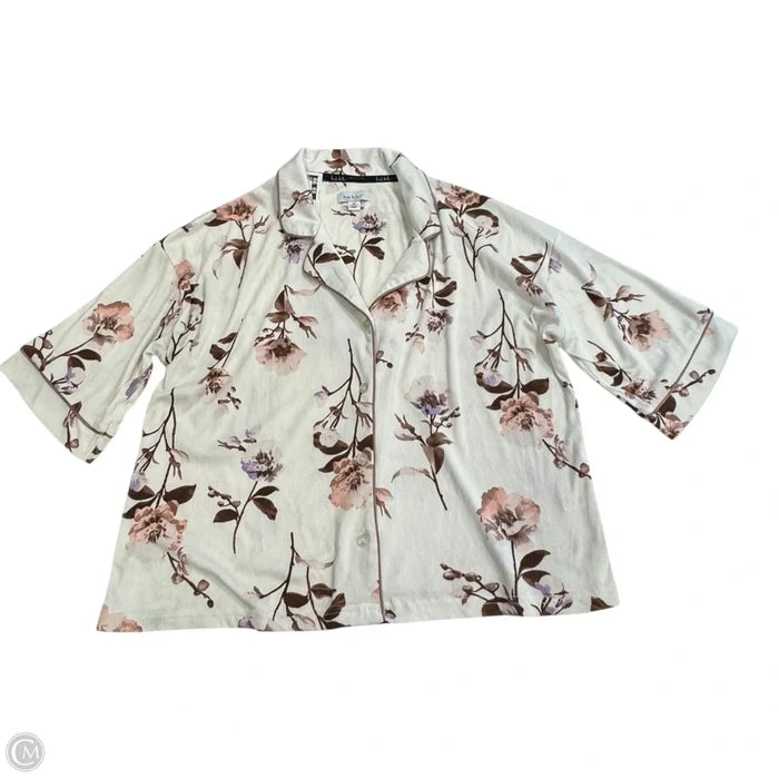 Top Short Sleeve By Nicole By Nicole Miller In Floral Print, Size: S