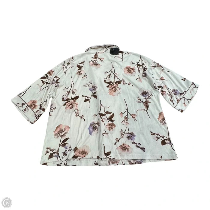 Top Short Sleeve By Nicole By Nicole Miller In Floral Print, Size: S