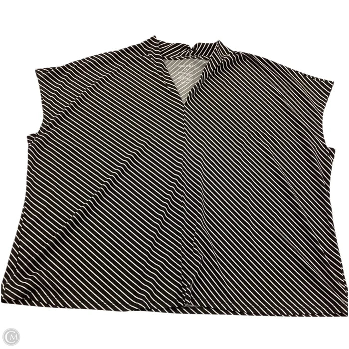 Top Short Sleeve By Nine West In Black & White, Size: 2x