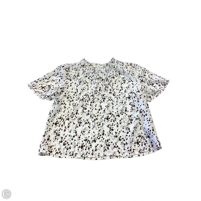 Top Short Sleeve By Nine West In Leopard Print, Size: Mp