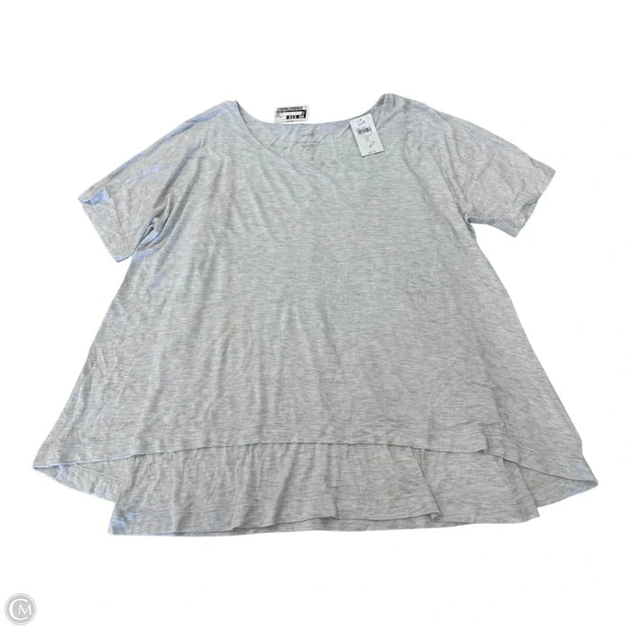Top Short Sleeve By Pure Jill In Grey, Size: Lp