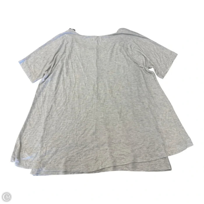 Top Short Sleeve By Pure Jill In Grey, Size: Lp