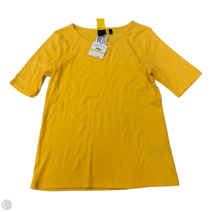 Top Short Sleeve By Rafaella In Yellow, Size: M