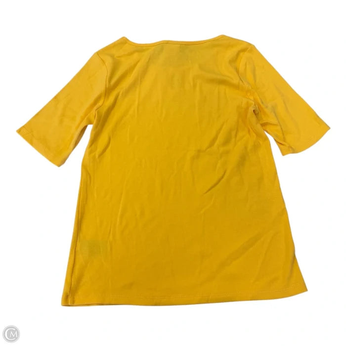 Top Short Sleeve By Rafaella In Yellow, Size: M