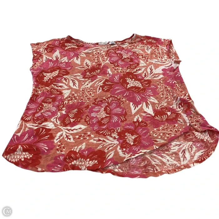Top Short Sleeve By Sigrid Olsen In Orange & Pink, Size: M
