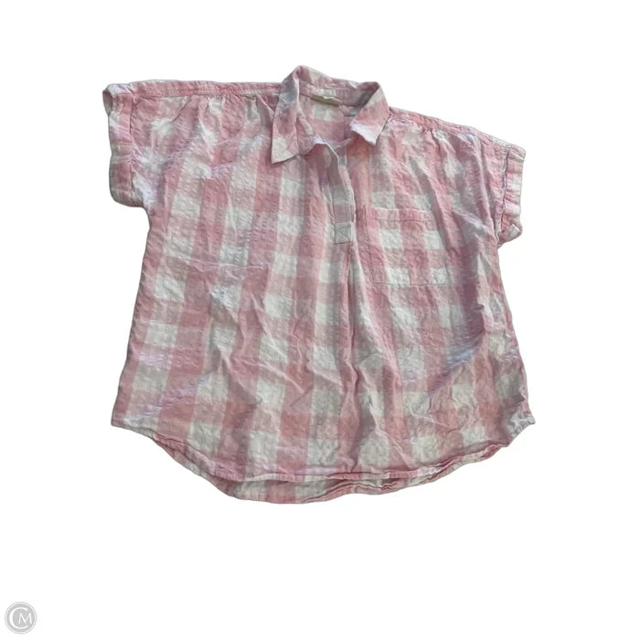 Top Short Sleeve By Style And Company In Pink & White, Size: Xlp