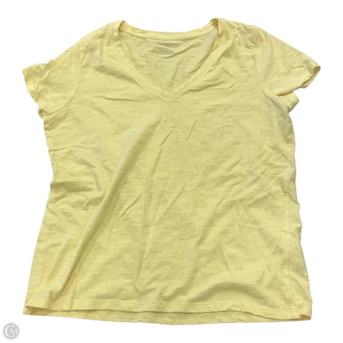 Top Short Sleeve By Talbots In Yellow, Size: L