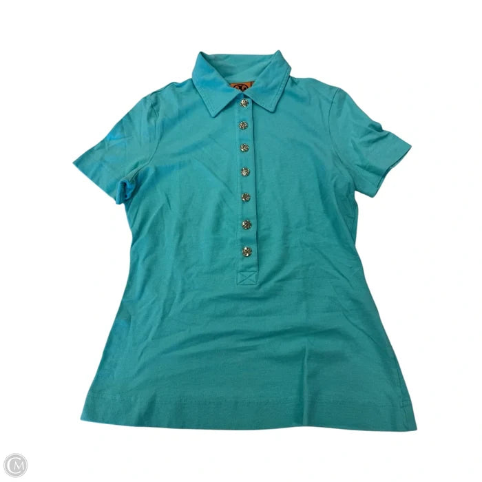 Top Short Sleeve Designer By Tory Burch In Teal, Size: S
