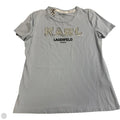 Top Short Sleeve Designer By Karl Lagerfeld In Blue, Size: S
