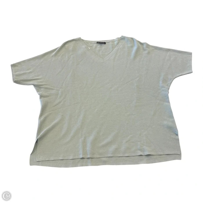 Top Short Sleeve Designer By Lafayette 148 In Green, Size: 1x
