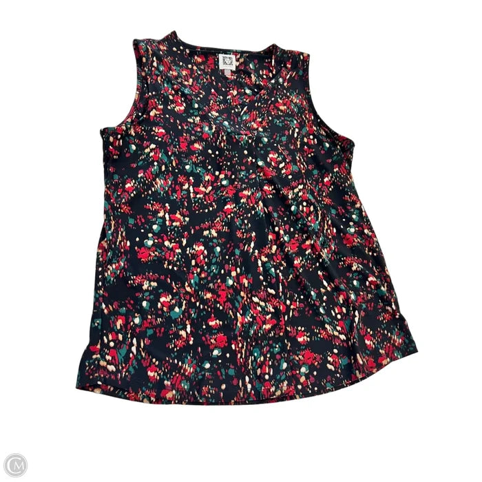 Top Sleeveless By Anne Klein In Black & Red, Size: S