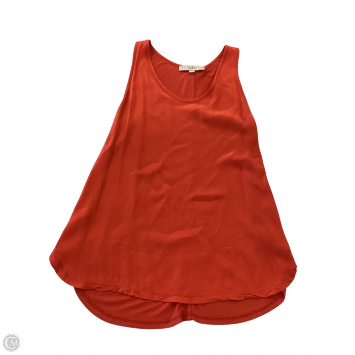 Top Sleeveless By Loft In Orange, Size: S