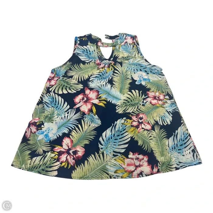 Top Sleeveless By Promesa In Tropical Print, Size: M