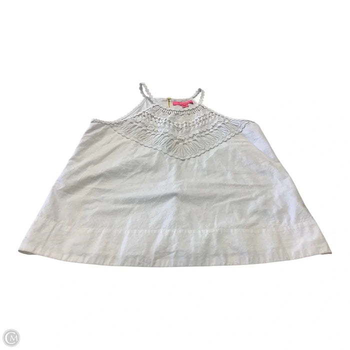 Top Sleeveless Designer By Lilly Pulitzer In White, Size: 4