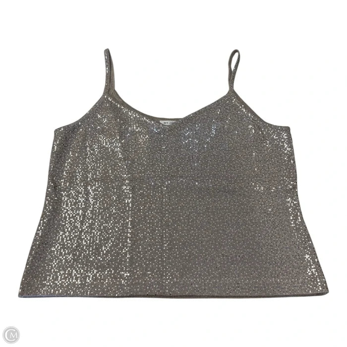 Top Sleeveless Luxury Designer By St John Collection In Silver & Tan, Size: Xl