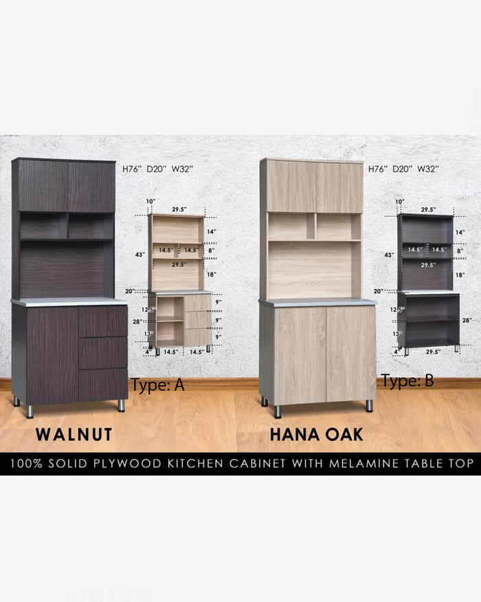 Trizan Kitchen Cabinet with Top