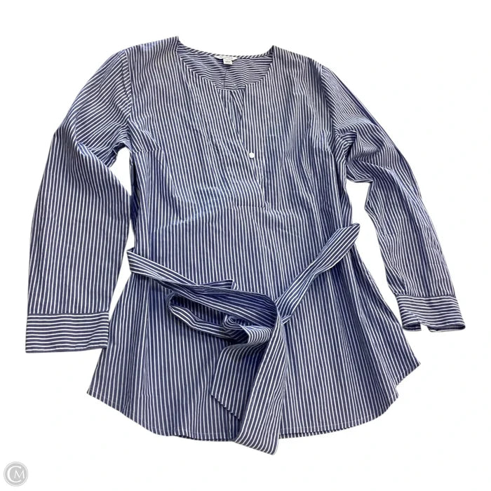 Tunic Long Sleeve By Nautica In Striped Pattern, Size: L