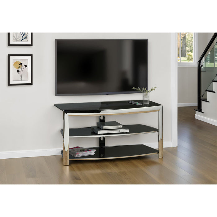 TV Stand - Chrome/Black