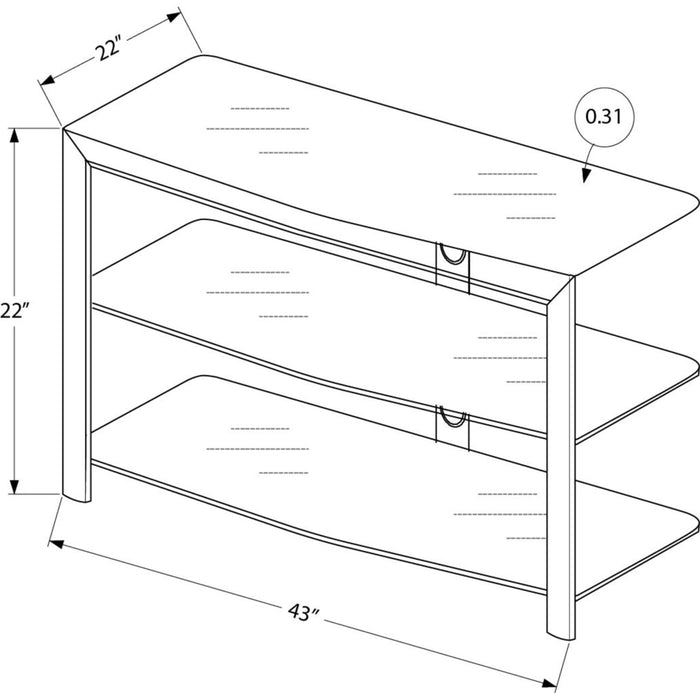 TV Stand - Chrome/Black