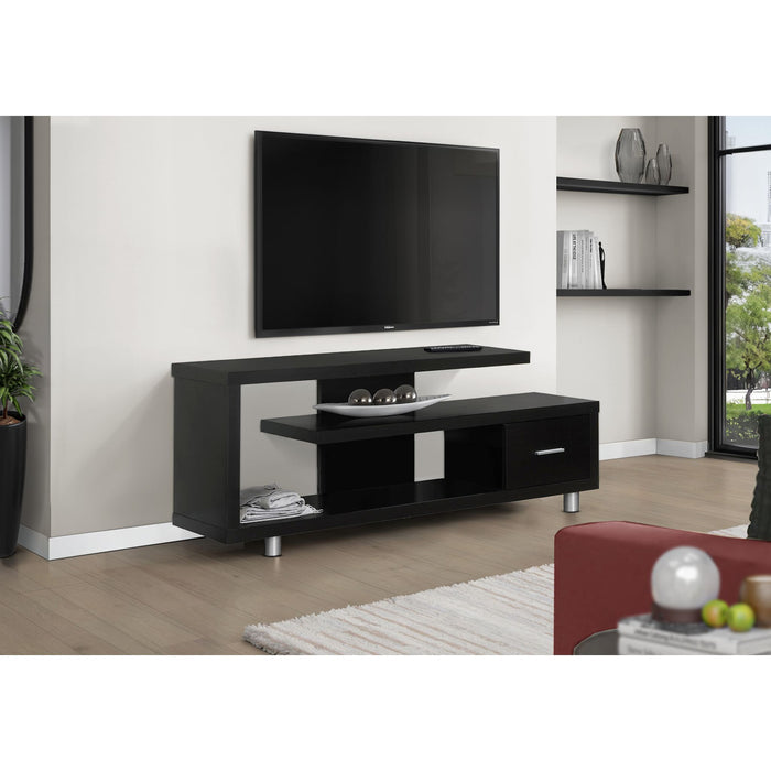 TV Stand - Espresso/Silver