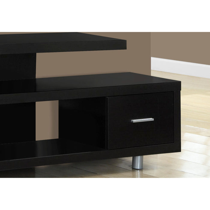 TV Stand - Espresso/Silver