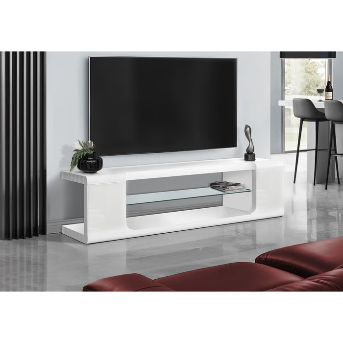 TV Stand - White/Clear