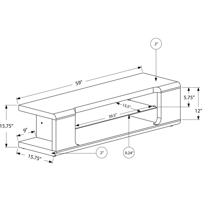 TV Stand - White/Clear