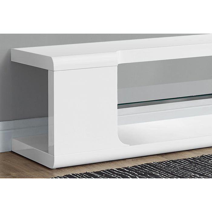 TV Stand - White/Clear