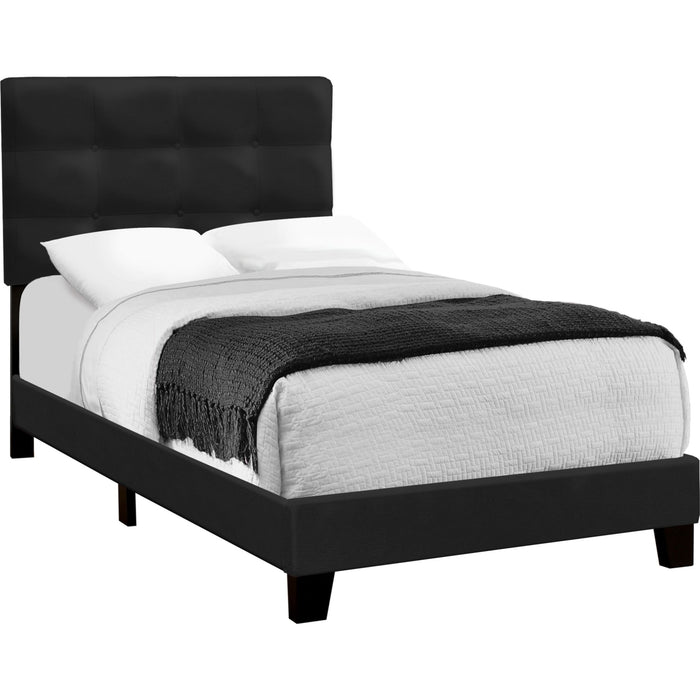 Twin Upholstered Bed - Black
