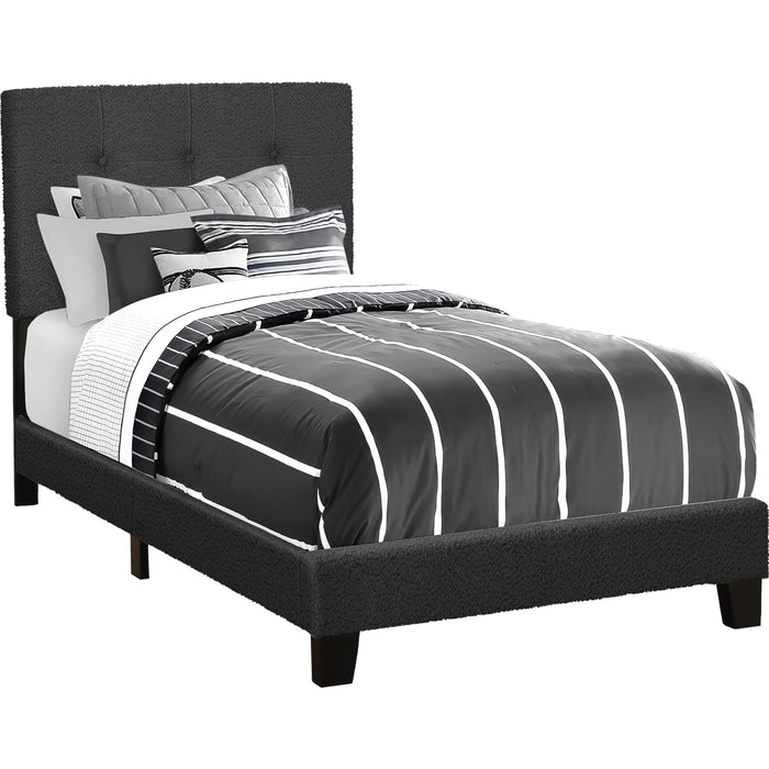 Twin Upholstered Bed - Black