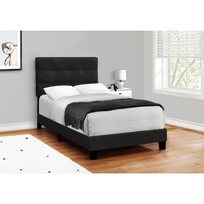 Twin Upholstered Bed - Black