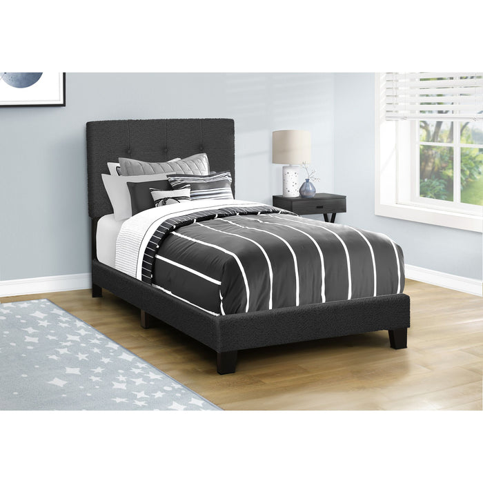 Twin Upholstered Bed - Black