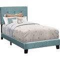 Twin Upholstered Bed - Blue/Black