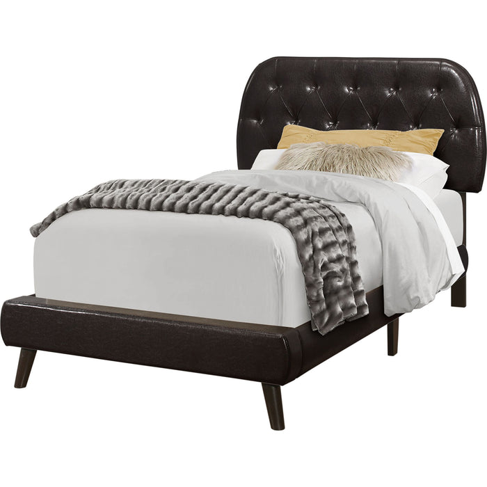 Twin Upholstered Bed - Brown