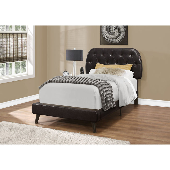 Twin Upholstered Bed - Brown
