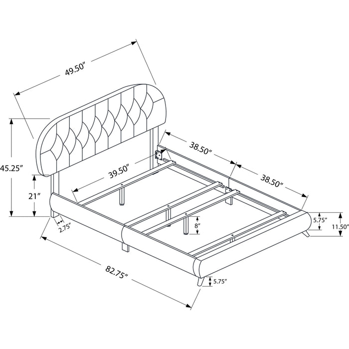Twin Upholstered Bed - Brown