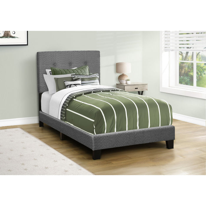 Twin Upholstered Bed - Dark Grey