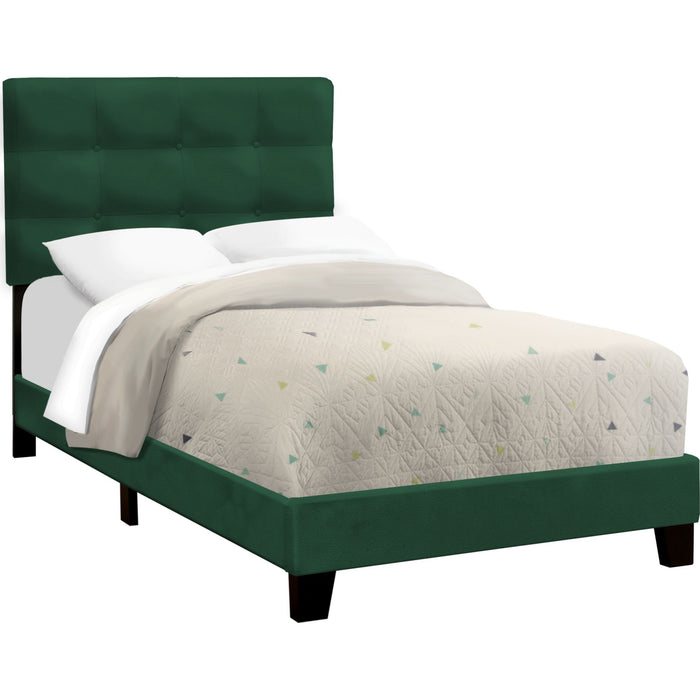 Twin Upholstered Bed - Green