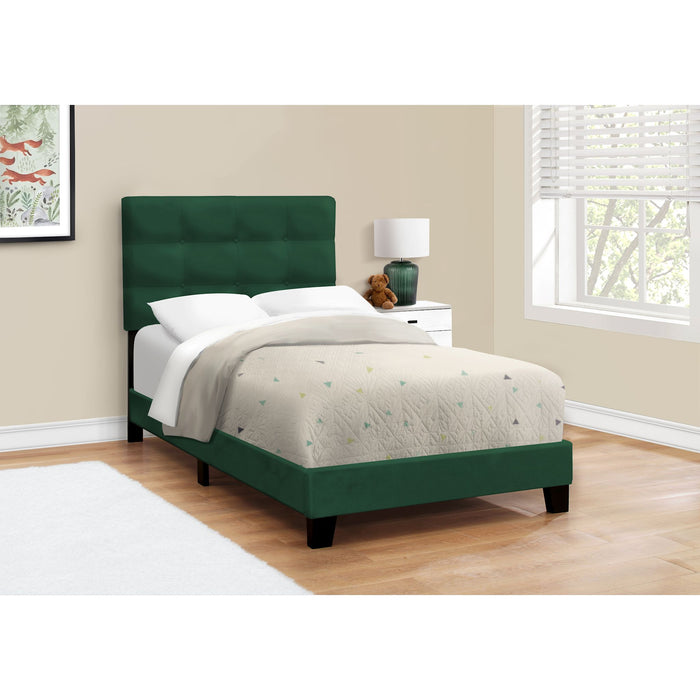 Twin Upholstered Bed - Green