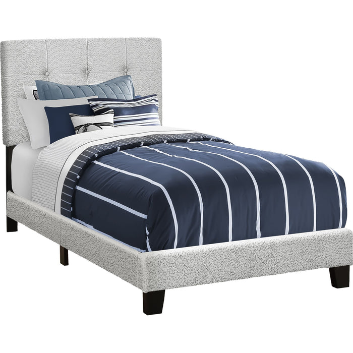 Twin Upholstered Bed - Grey
