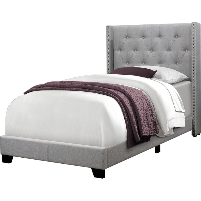 Twin Upholstered Bed - Grey